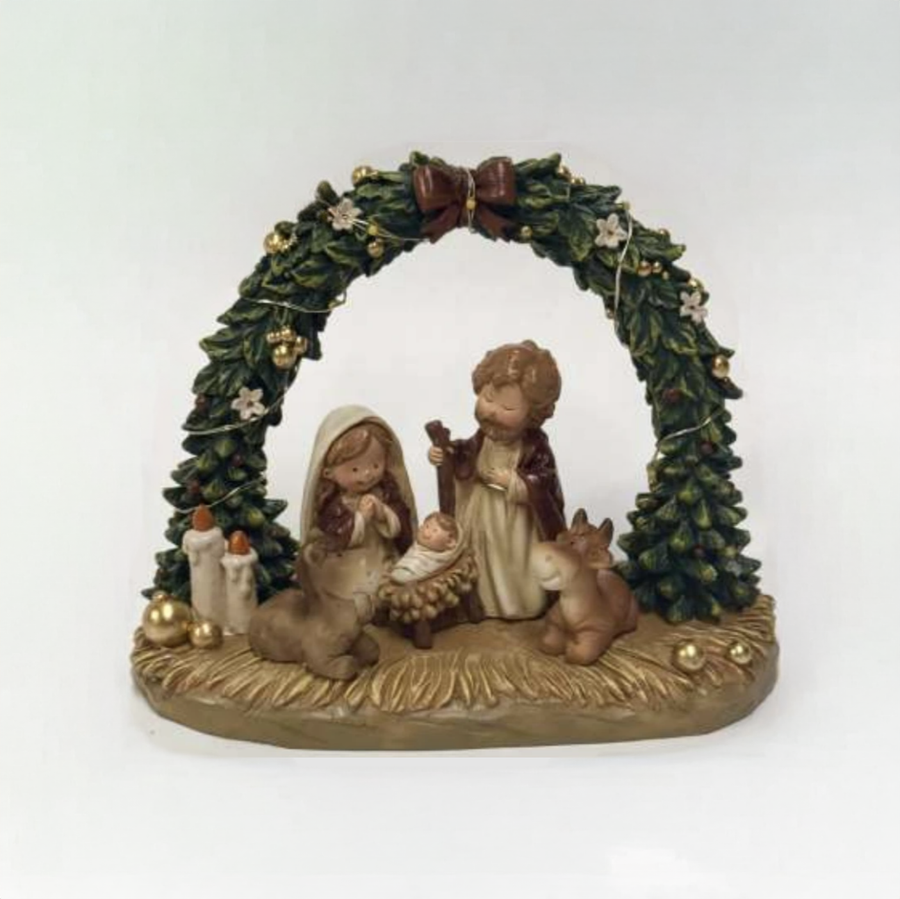 PRESEPIO COM ARCO E LUZES 15x11