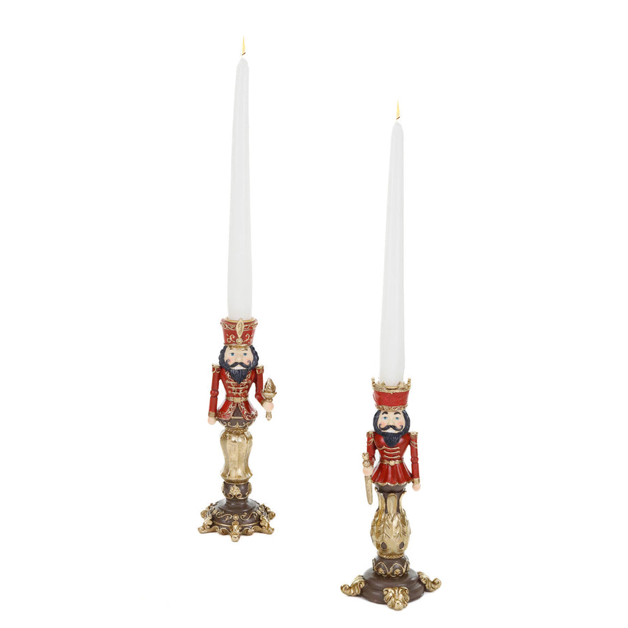 SUPORTE VELA QUEBRA-NOZES VERMELHO/DOURADO SORT 21,5CM