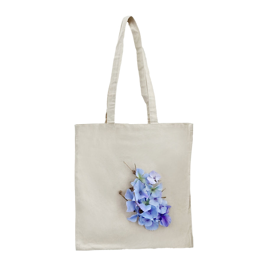 TOTE BAG COM FLORES AZUL 39x42CM